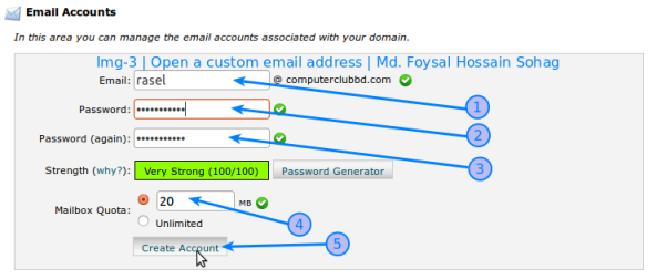 Open a custom email address 3